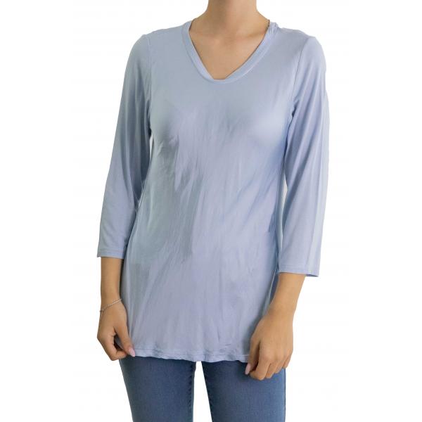Blusa girocollo con manica 3/4 